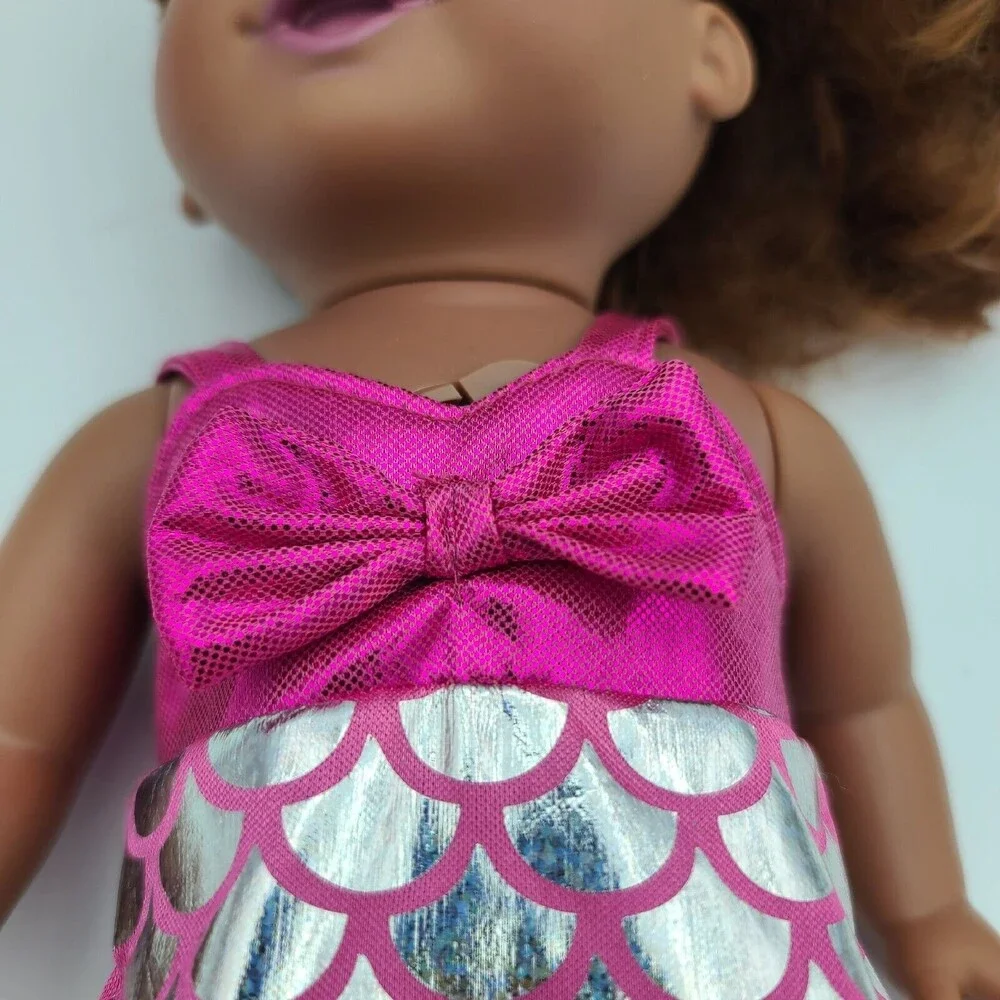 New Adventures Baby Doll Brown Hair Purple Streak Mermaid Dress 2019